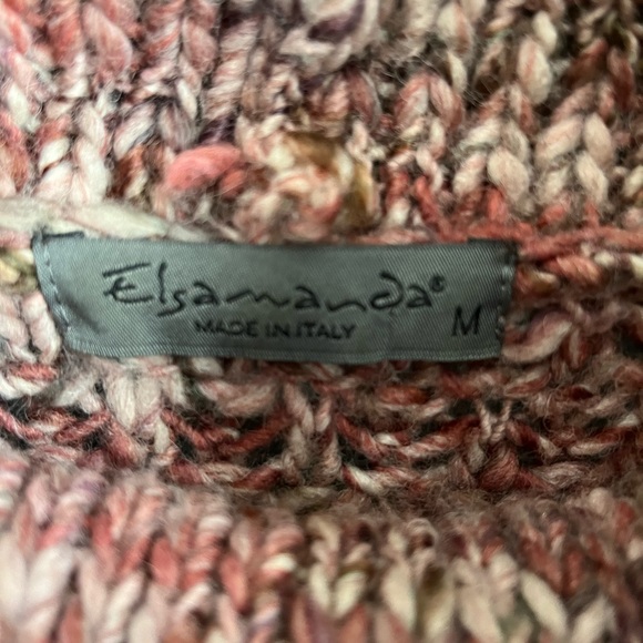 Elsamanda Made In Italy Chunky Knit Relaxed Turtleneck Sweater Size M - Picture 4 of 5